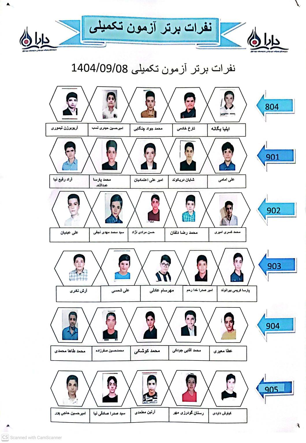  نفرات برتر آزمون جامع 1404/09/08